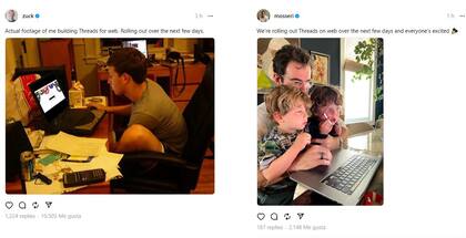 Los posteos de Mark Zuckerberg y Adam Mosseri avisando que en breve estará disponible la versión web de Threads