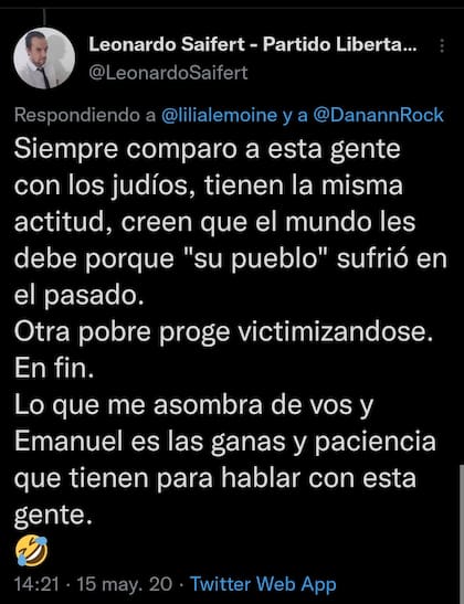 Los posteos del legislador Saifert