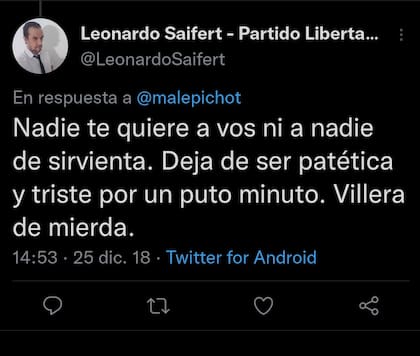 Los posteos del legislador Saifert