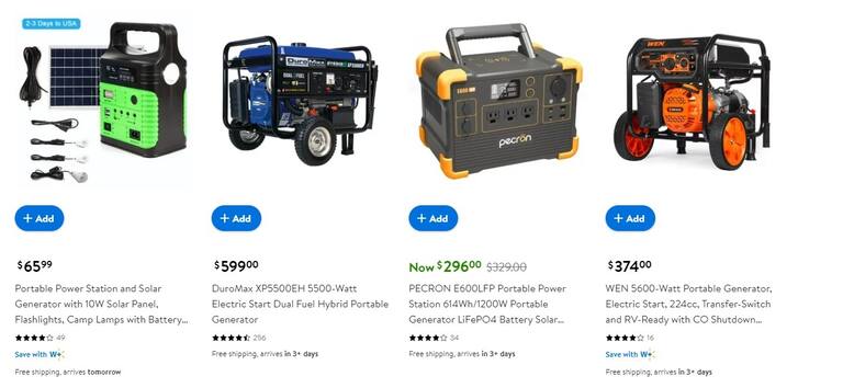 Esos son los diversos precios de lo generadores eléctricos | Foto: La Nación Esos son los diversos precios de lo generadores eléctricos | Foto: La Nación