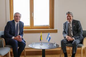 Los presidentes Alberto Fernández y Guillermo Lasso, la semana pasada, en Bruselas, intentaron dejar atrás el conflicto por la fuga de una exfuncionaria de Rafael Correa