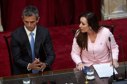 Los presidentes de ambas cámaras, Victoria Villarruel y Martin Menem. 