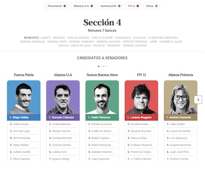 Los principales candidatos a senadores de la Sección 4