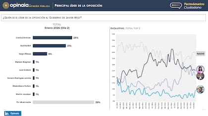 Los principales líderes de la oposición, según la encuesta de opinión pública de Opinaia