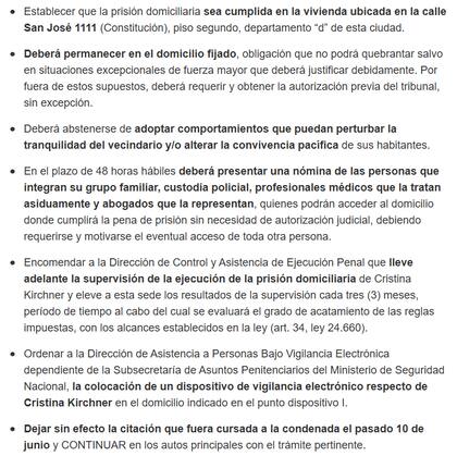 Los principales puntos de la resolución emitida por el TOF 2