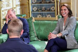 Los príncipes de Gales, William y Kate, durante su participación en un episodio del podcast The Good The Bad & The Rugby