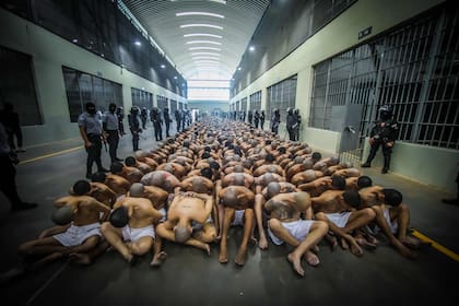 Los prisioneros en la nueva cárcel de El Salvador