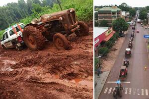 Masivo tractorazo por el mal estado de los caminos rurales en una provincia