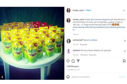 Los productos enviados por la marca demuestra que en ese entonces se utilizaba esa imagen (Foto Instagram @chubby_cabot)