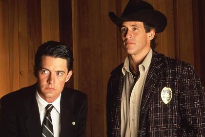 Los protagonistas de la emblemática serie Twin Peaks, en 1990