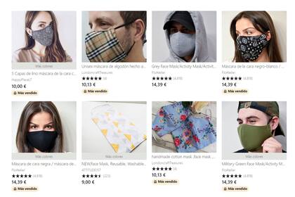 Los protectores faciales con diseños personalizados disponibles en la tienda online Etsy