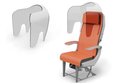 Entre los prototipos de los asientos de los aviones se destacan aislar a los pasajeros con un vidrio
