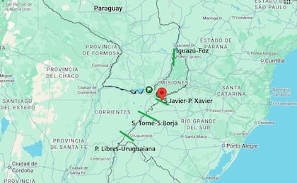 Los puentes que vinculan a ambos países: Paso de los Libres (1945), Puerto Iguazú-Foz (1985) y Santo Tomé-Sao Borja (1997)