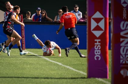 Los Pumas 7s se impusieron a Gran Bretaña en el segundo partido del día en el grupo B de Dubai