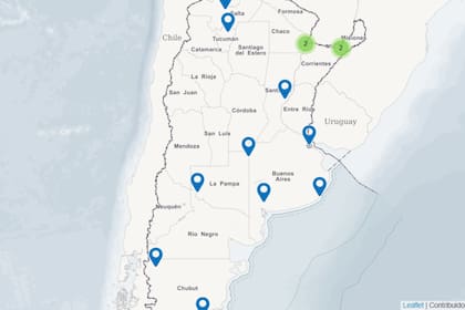 Los puntos en donde el Senasa tiene laboratorios y campos experimentales