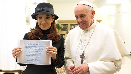 Cristina Kirchner y Francisco, durante un encuentro en el Vaticano
