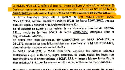 Los registros notariales de los campos