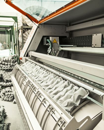 Los resortes pocket van envueltos en una entretela.