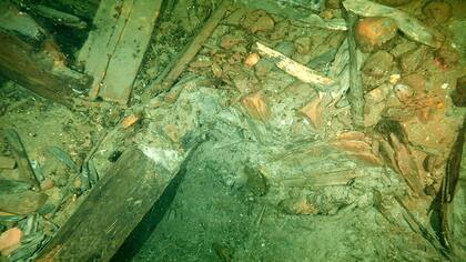 Los restos de Kronan en el fondo del mar Báltico de la costa sur sueca