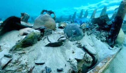 Los restos del barco encontrado que tenía destino a Roma