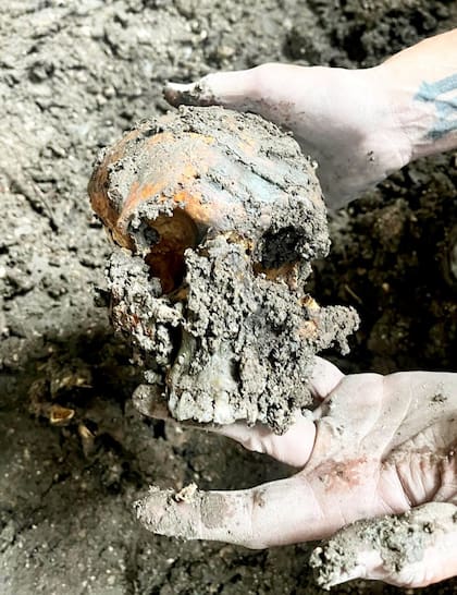 Los restos humanos que encontró la pareja