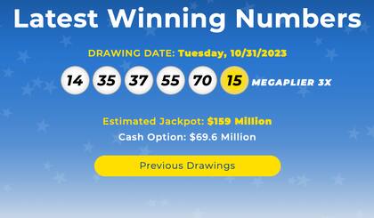 Los resultados de la lotería Mega Millions