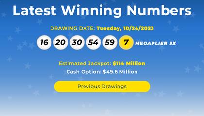 Los resultados de la lotería Mega Millions