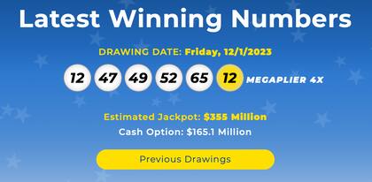 Los resultados de la lotería Mega Millions del 1º de diciembre