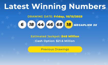 Los resultados de la lotería Mega Millions del viernes 13 de octubre