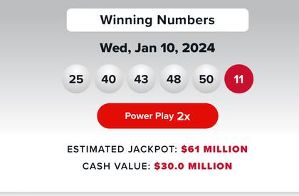 Los resultados de la lotería Powerball del 10 de enero