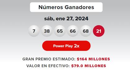 Los resultados de la lotería Powerball del 27 de enero