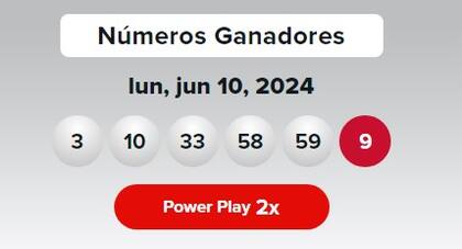 Los resultados de la lotería Powerball del lunes 10 de junio