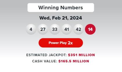 Los resultados de la lotería Powerball para el 21 de febrero