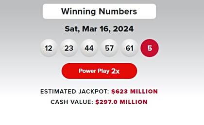 Los resultados de Powerball del 16 de marzo