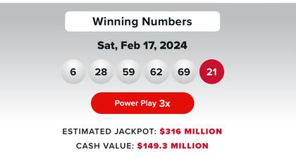 Los resultados de Powerball del 17 de febrero
