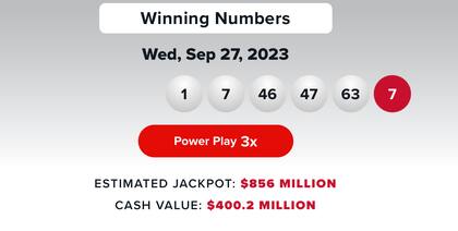 Los resultados de Powerball del 27 de septiembre