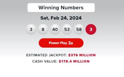 Los resultados de Powerball del sábado 24 de febrero