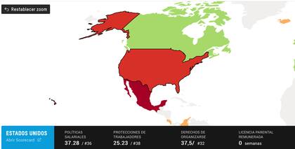 Los resultados que obtuvo EE.UU. en el índice de Oxfam