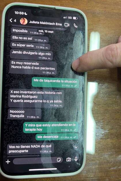 Los reveladores chats entre una testigo clave y la jueza Julieta Makintach