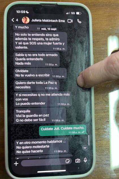 Los reveladores chats entre una testigo clave y la jueza Julieta Makintach