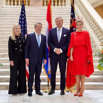 Los reyes de los Países Bajos visitaron Atlanta y se reunieron con el gobernador Brian Kemp (Foto: Instagram @koninklijkhuis)