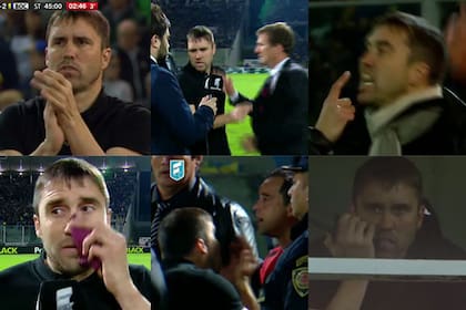 Los rostros de Coudet durante la final