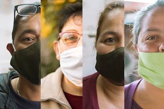 Máquinas de coser y confección de barbijos, el salvavidas de 12 vecinos de Merlo