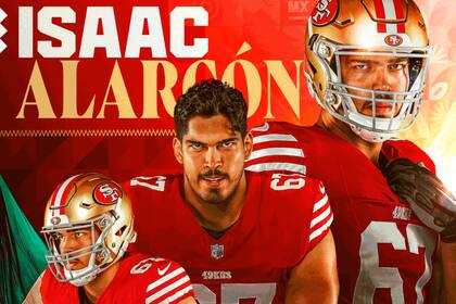 Los San Francisco 49ers anunciaron la firma de un contrato de reserva/futuro por parte de Isaac Alarcón (@nflmx/X)