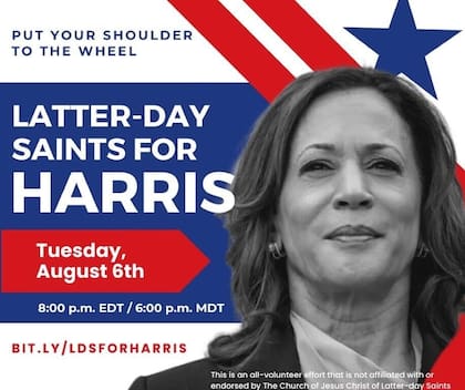 Los Santos de los Últimos Días son un grupo de mormones que apoyan a Kamala Harris para las elecciones presidenciales 2024; pueden ayudarla a ganar