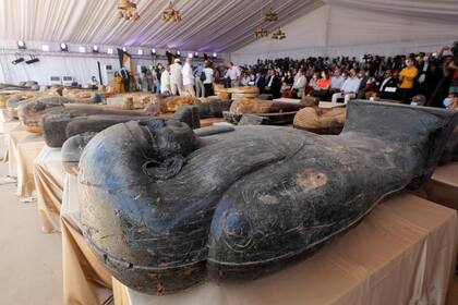 Los sarcófagos se exhibirán en el Gran Museo Egipcio, que se proyecta construir junto a las pirámides de Giza el año próximo