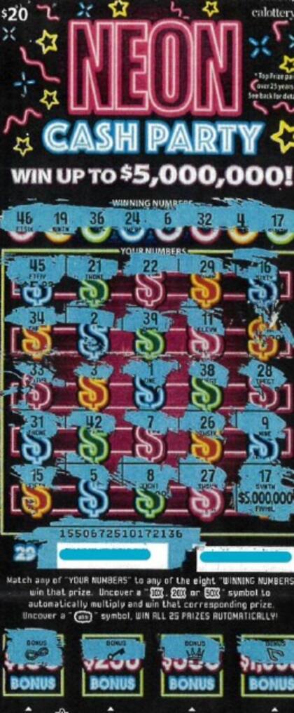 Los scratchers son parte de la Lotería de California