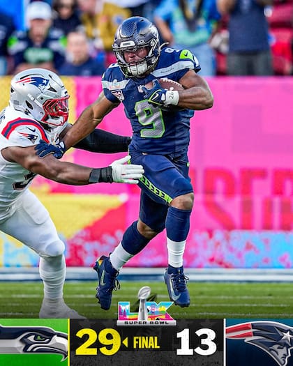 Los Seattle Seahawks ganaron el Super Bowl LX frente a los Patriots con 29 puntos