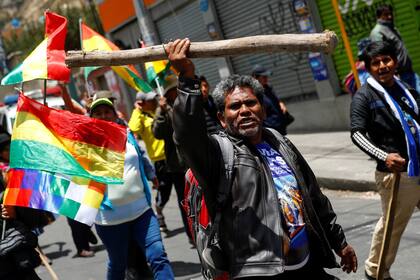 Los seguidores de Evo Morales marcharon ayer en La Paz