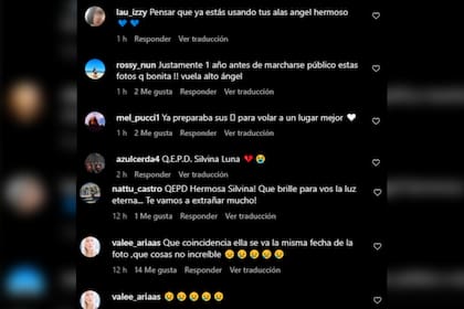 Los seguidores de Silvina Luna le dedicaron sentidos mensajes (Captura Instagram @silvinalunaoficial)
